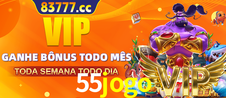 Banner promocional do 55jogo oferecendo 100% de recompensas adicionais contínuas para quem fizer o login diário (Daily sign-in), com um mascote de coelho.